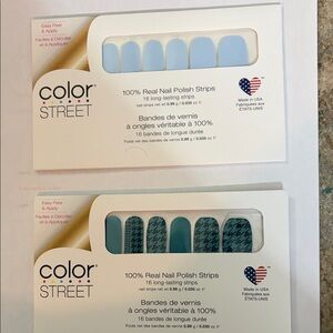 Color Street Nail Strips - Chic Blue and Black Patterns